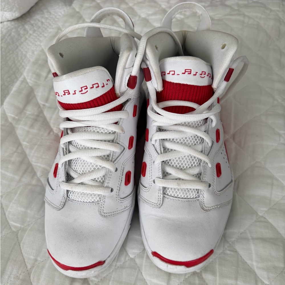 Jordan Kids White and Red Sneakers 6-17-23